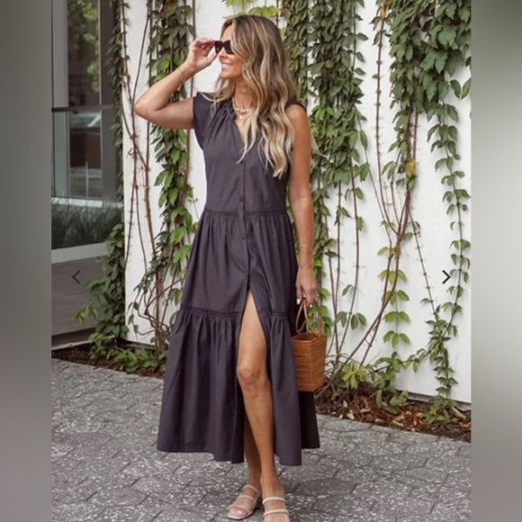 Brochu walker Santori cotton tiered midi dress nwot - Picture 4 of 6